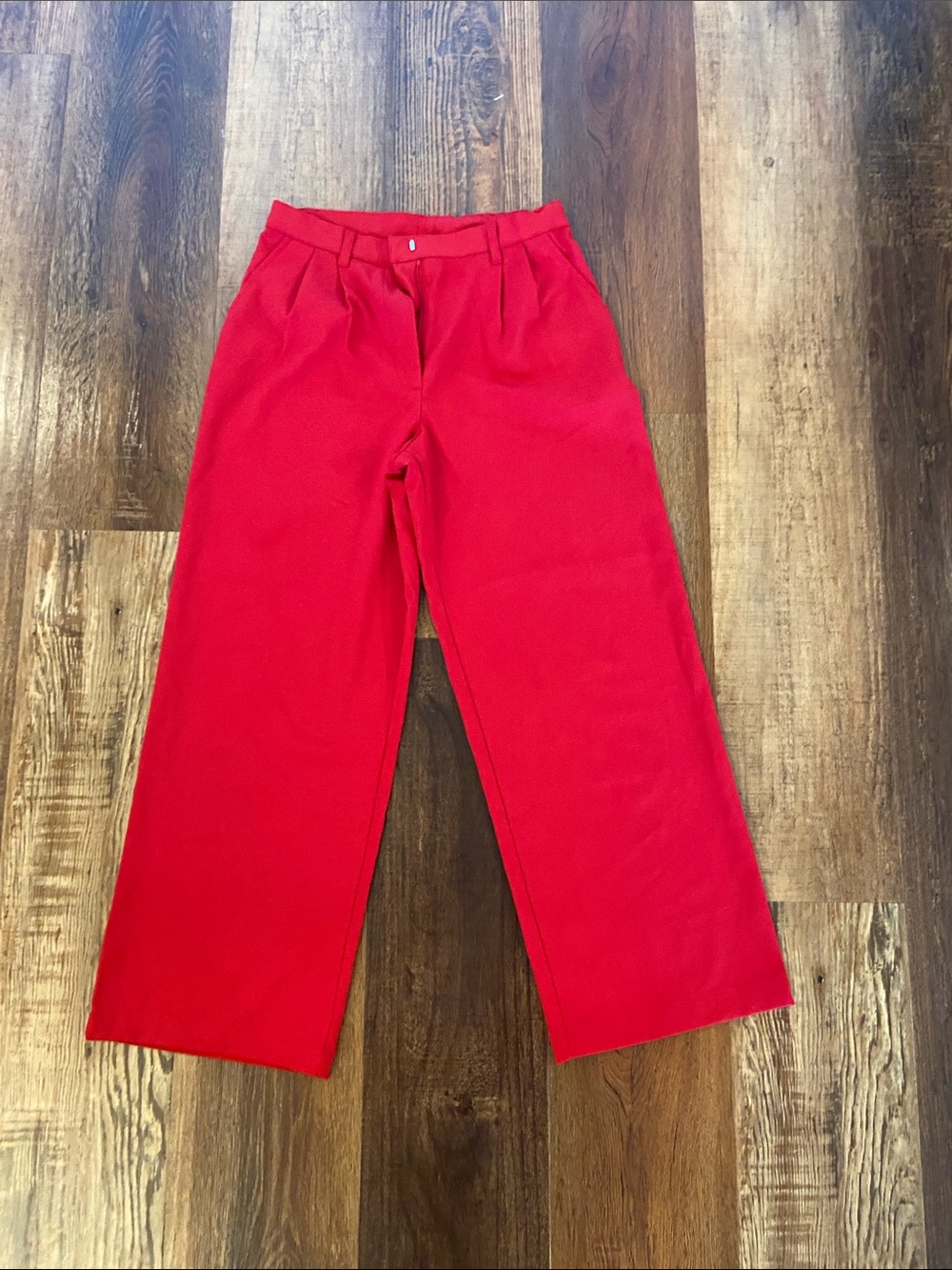 art class Vibrant Red High-Waist Trousers